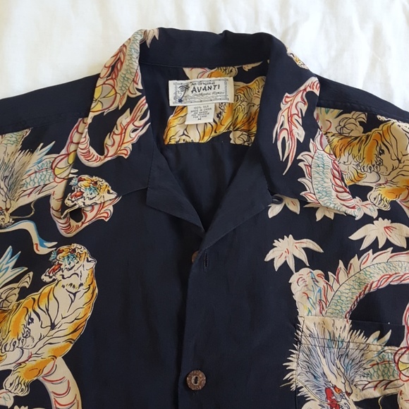 Avanti Original 100% Silk Hawaiian Shirt Medium - Picture 4 of 8